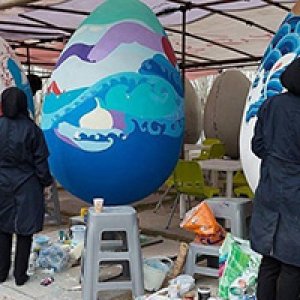 هدف از تخم‌ مرغ‌ های نوروزی ارائه اثر هنری روی حجم است